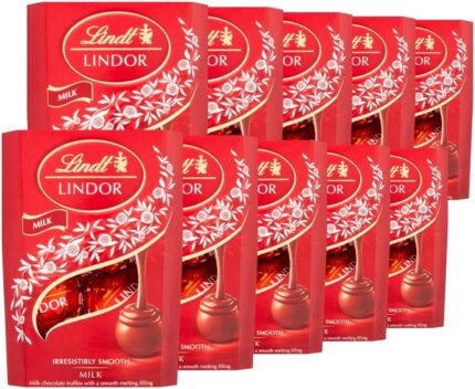 10 Caixas de 37g, Bombons de Chocolate Suiço, Lindt Lindor